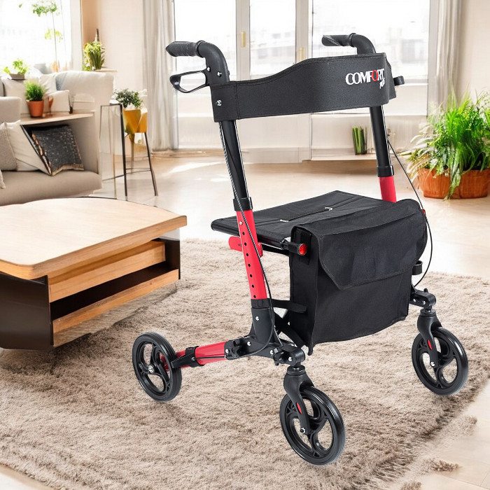 Comfort%20Plus%20DM-9102%20Kırmızı%20Lüx%20Alüminyum%20Rolatör