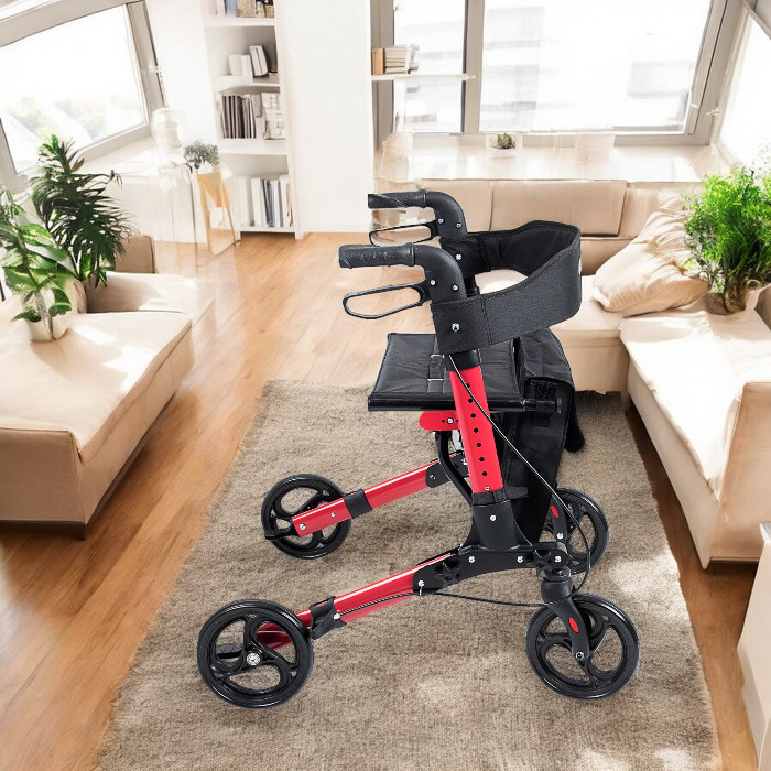 Comfort%20Plus%20DM-9102%20Kırmızı%20Lüx%20Alüminyum%20Rolatör