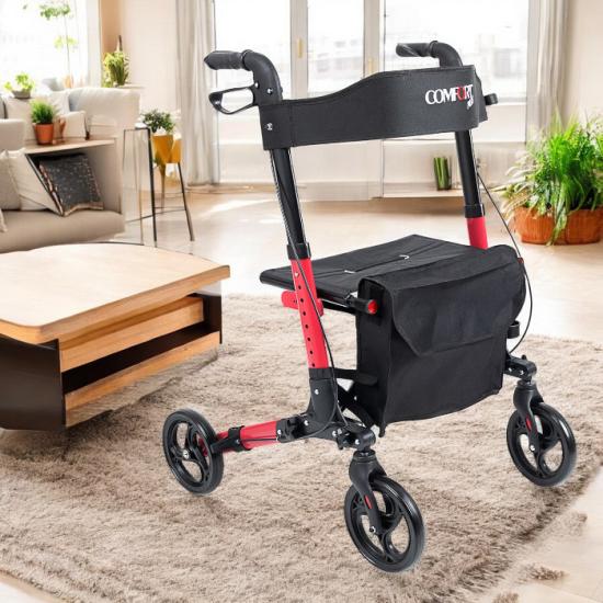 Comfort Plus DM-9102 Kırmızı Lüx Alüminyum Rolatör